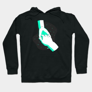 Holding Hands Illustration Hoodie